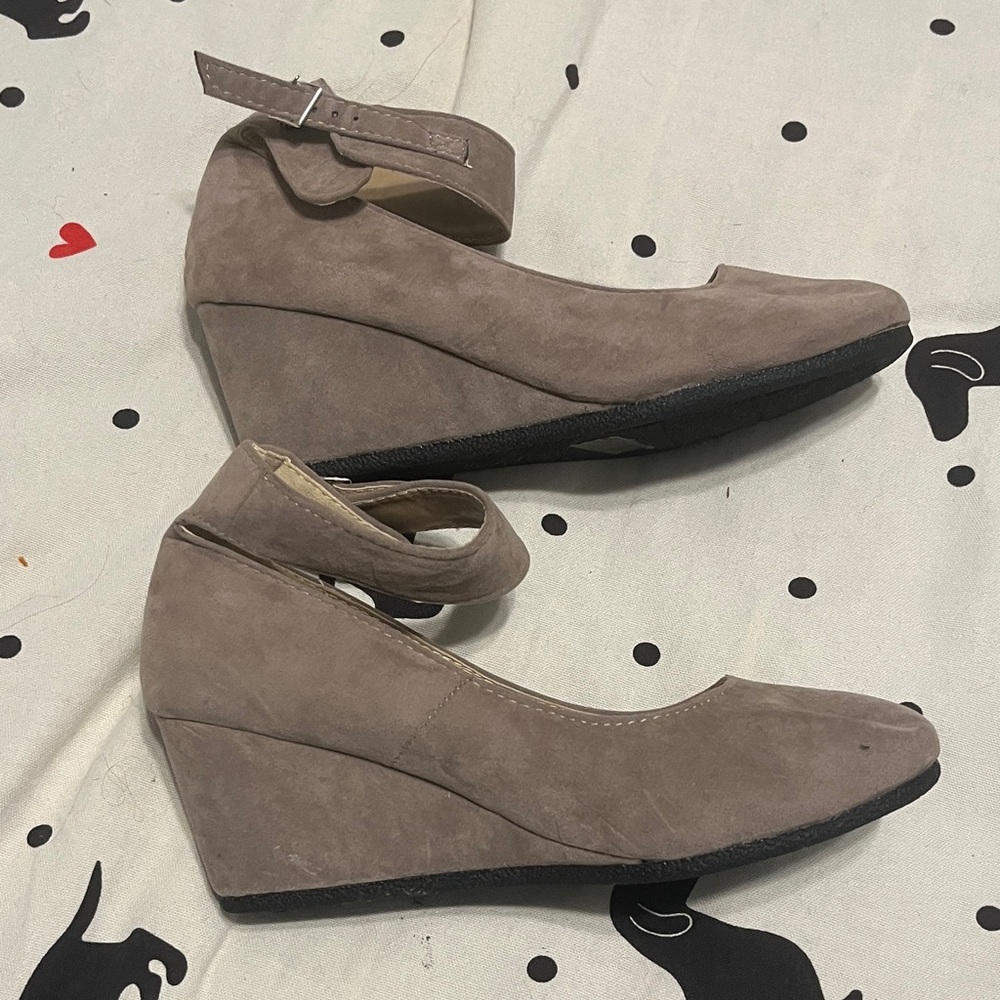 Forever 21 Taupe Wedge Shoes
